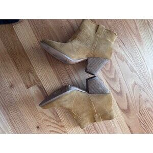 Splendid Ankle Booties Womens Size 8M Tan Cognac Block Heel Slip-On